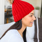 Rib Knit Beanie With Detachable Pom Pom In Wine