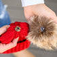 Rib Knit Beanie With Detachable Pom Pom In Wine