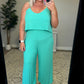 Ribbed Double Layer Jumpsuit in Mint