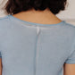 Right Side Out Top in Faded Blue