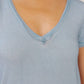 Right Side Out Top in Faded Blue