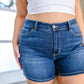 Judy Blue Mid Rise Classic Denim Shorts