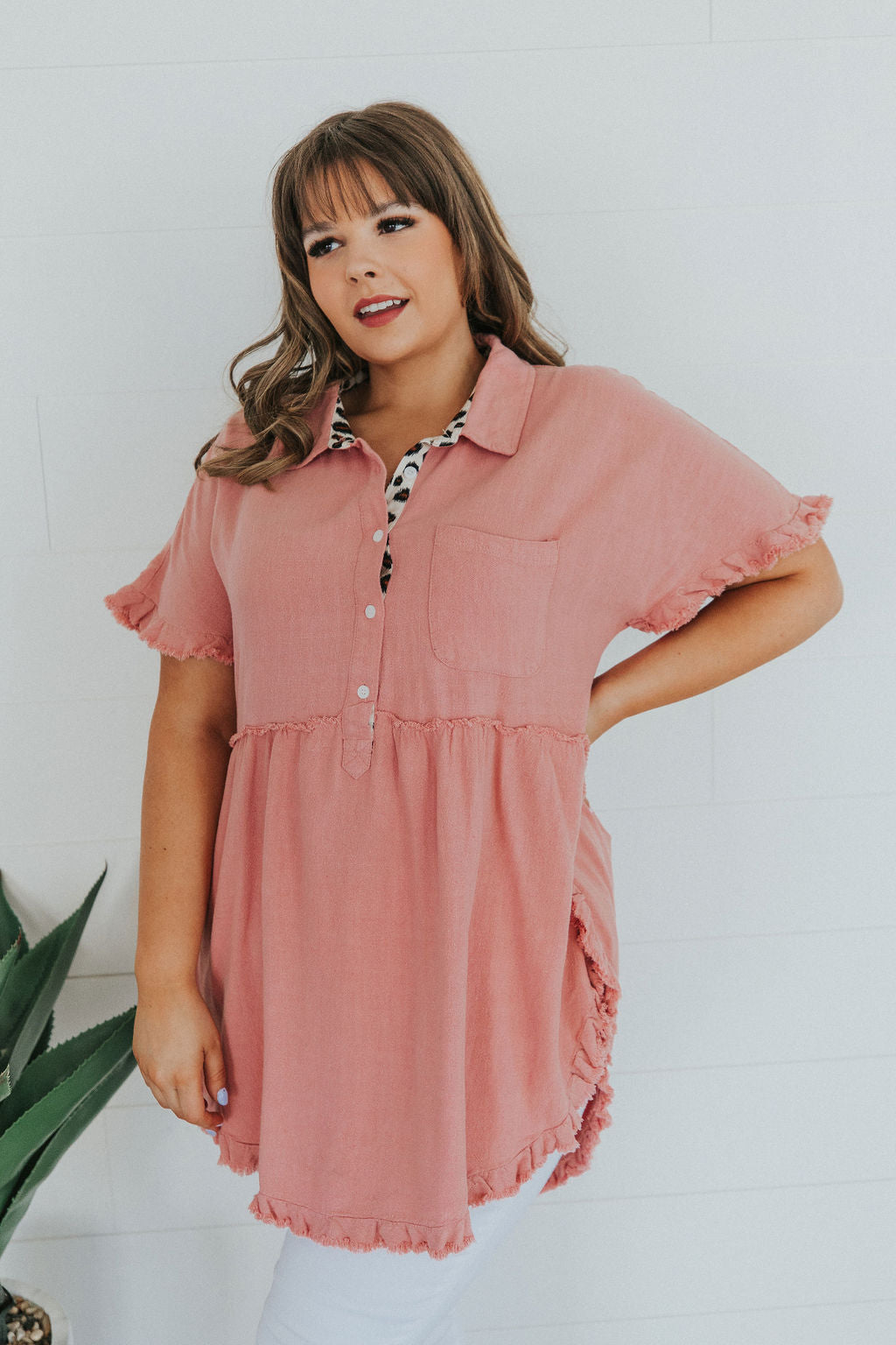 Can't Leave You Behind Tunic Dress- Pink