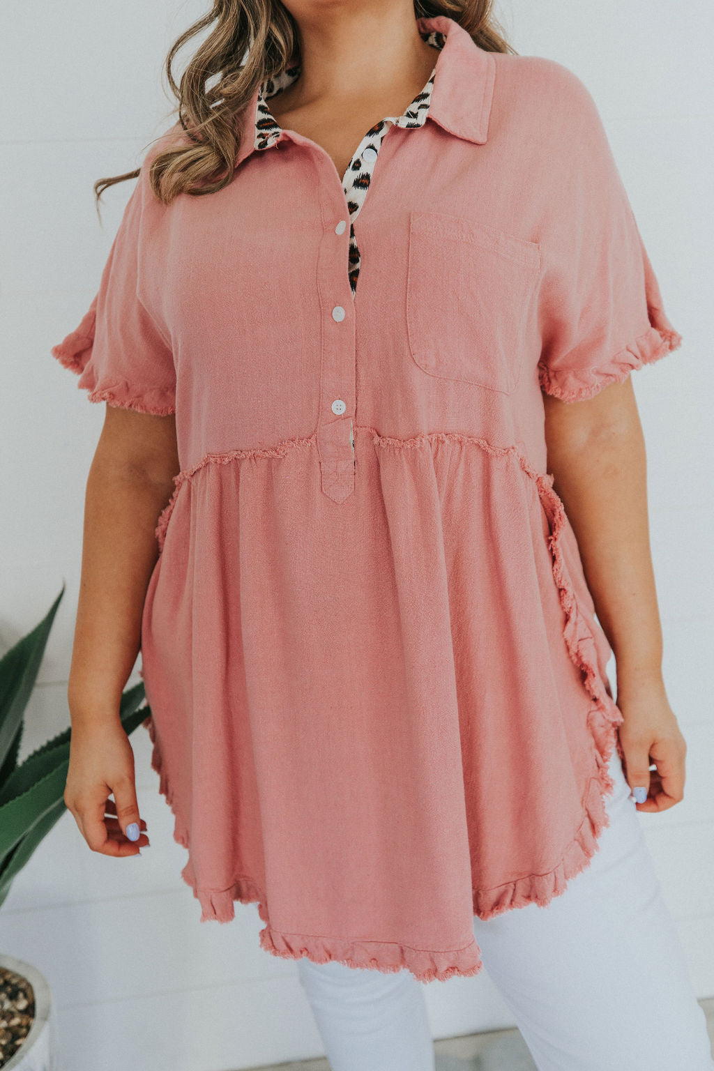 Can't Leave You Behind Tunic Dress- Pink