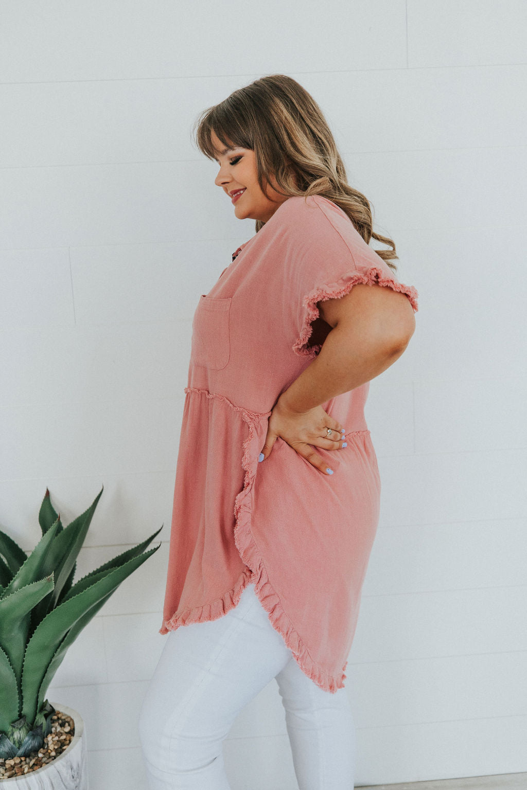 Can't Leave You Behind Tunic Dress- Pink