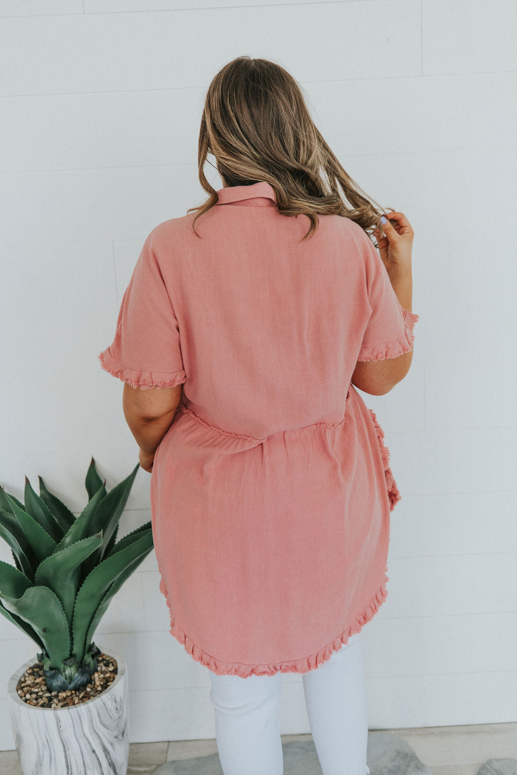 Can't Leave You Behind Tunic Dress- Pink