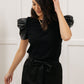 Rock On Puff Sleeve Top in Black