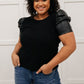 Rock On Puff Sleeve Top in Black