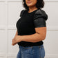 Rock On Puff Sleeve Top in Black