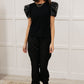 Rock On Puff Sleeve Top in Black