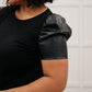 Rock On Puff Sleeve Top in Black
