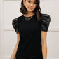 Rock On Puff Sleeve Top in Black