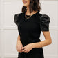 Rock On Puff Sleeve Top in Black
