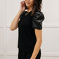 Rock On Puff Sleeve Top in Black