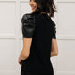 Rock On Puff Sleeve Top in Black