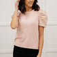 Rock On Puff Sleeve Top in Blush