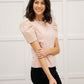 Rock On Puff Sleeve Top in Blush