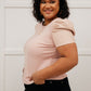 Rock On Puff Sleeve Top in Blush