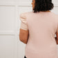 Rock On Puff Sleeve Top in Blush