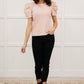 Rock On Puff Sleeve Top in Blush