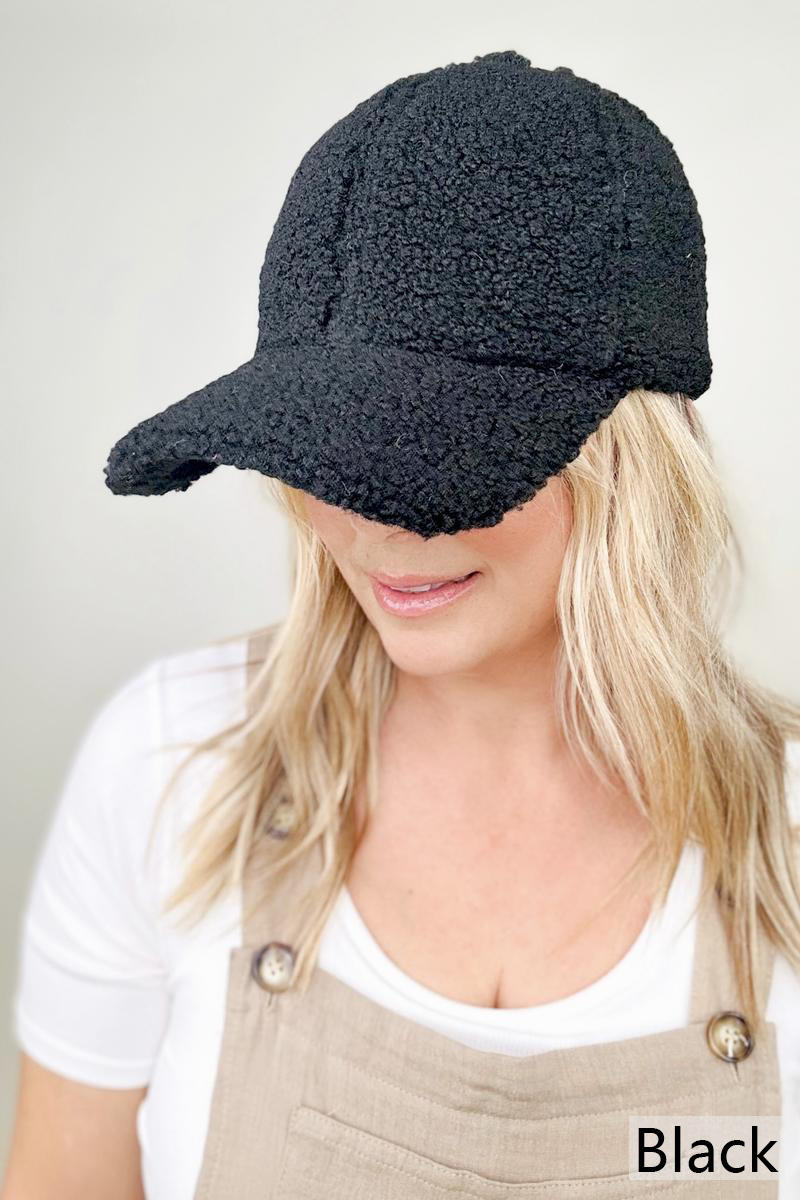 Teddy Fleece Baseball Cap - Multiple colors