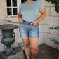 Round Neck Bodysuit In Blue