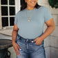 Round Neck Bodysuit In Blue