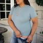 Round Neck Bodysuit In Blue
