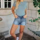 Round Neck Bodysuit In Blue