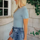 Round Neck Bodysuit In Blue