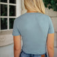 Round Neck Bodysuit In Blue