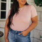 Round Neck Bodysuit in Mauve
