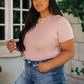 Round Neck Bodysuit in Mauve