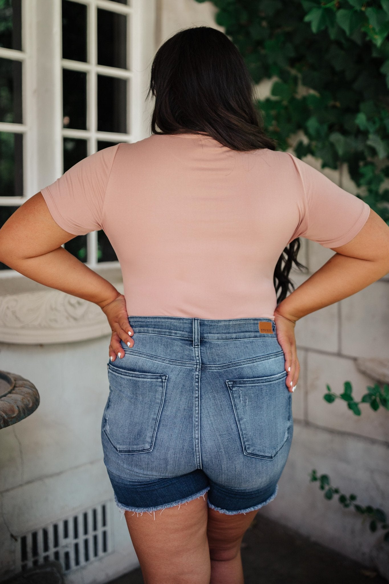 Round Neck Bodysuit in Mauve