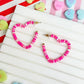 PREORDER: Rubber Disc Open Heart Hoop Earrings in Two Colors