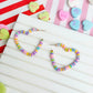 PREORDER: Rubber Disc Open Heart Hoop Earrings in Two Colors