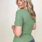 Total Brami Basic Ribbed Fitted Tee with Built In Bra