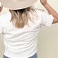 Cropped T-Shirt with Sequin Pocket and Tie Front