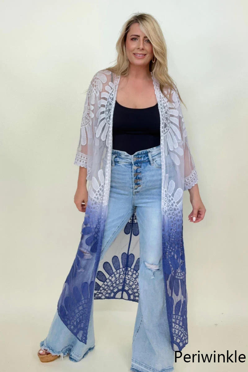 Ombre Bohemian Lace Kimono - Multiple colors