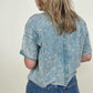 French Terry Acid Wash Raw Edge Crop Top - Multiple colors