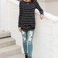 Sailing Stripes Top in Black