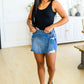 Judy Blue Mid Rise Overlapping Distressed Denim Skort