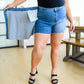 Judy Blue Mid Rise Overlapping Distressed Denim Skort