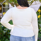 Sasha Fuzzy Twist Detail Sweater In Ivory
