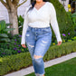 Sasha Fuzzy Twist Detail Sweater In Ivory