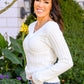 Sasha Fuzzy Twist Detail Sweater In Ivory