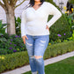 Sasha Fuzzy Twist Detail Sweater In Ivory