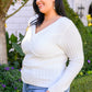 Sasha Fuzzy Twist Detail Sweater In Ivory