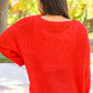 Seasonal Shift Long Sleeve Knit Sweater In Red