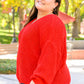 Seasonal Shift Long Sleeve Knit Sweater In Red